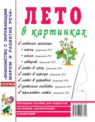 Лето в картинках. Наглядное пoсобие для педагогов, логопедов. А4