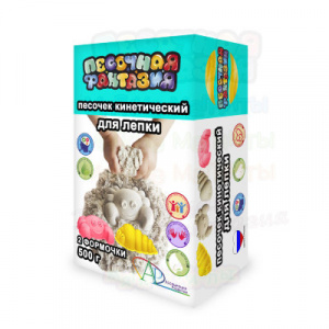 Кинетический песок 500 гр.+ 2 формочки. Ассоциация 819