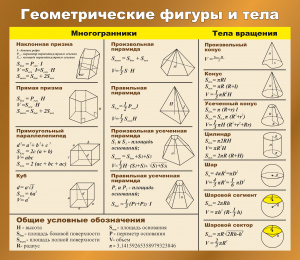 Стенд "Геометрические фигуры и тела" 1,5х1,3 м.
