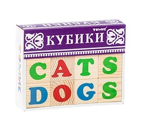 Кубики Алфавит английский 12 шт. (1куб.4*4см) Томик