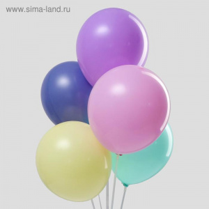 Шар латексный 10" Макарун 10 шт. цвет МИКС