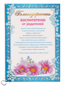 11181 Благодарность воспитателю