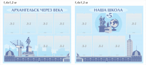 Стенд «Архангельск через века» 1,4х1,2 м.