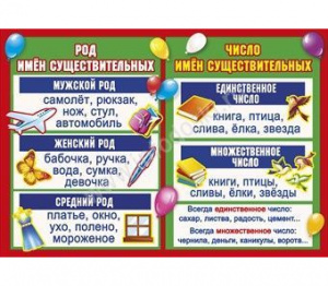 084.790 Род и число имен существительн - плакат А2