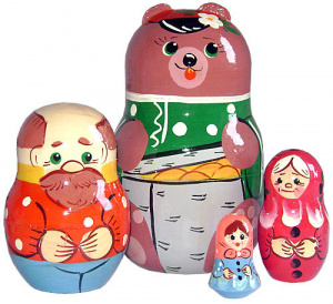 Матрешка Маша и медведь 4 перс.Р45/745 (РНИ)