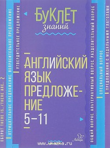 Буклет знаний. Английский язык. Предложение 5-11 классы (Литера)